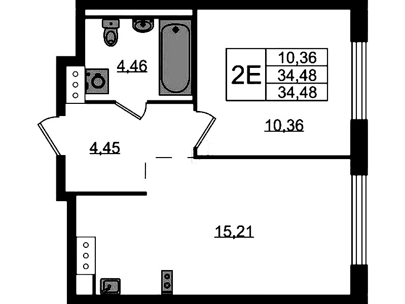 1-комнатная квартира 34.48 м², 7/13 эт., ЖК «Квартал Торики»